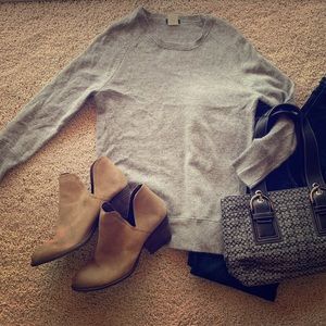 J. Crew gray XS merino wool 3/4 sleeved sweater